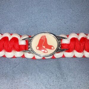 Red & White Sports Team Charm Paracord Bracelet